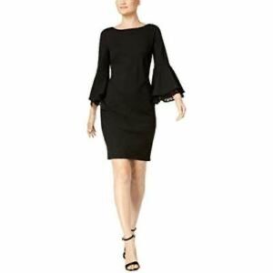 Calvin Klein black dress with bell sleeves